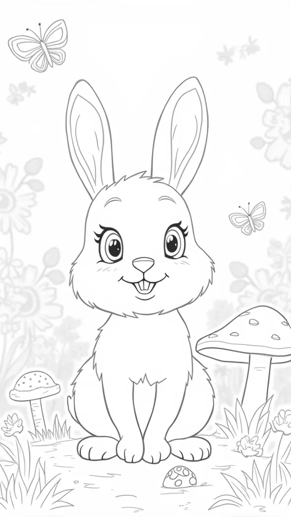 rabbit coloring book page